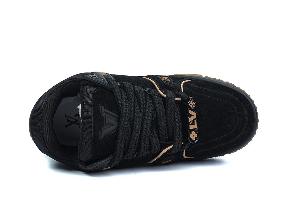 PK God Louis Vuitton Trainer Maxi Black Brown Suede RETAIL MATERIALS READY TO SHIP